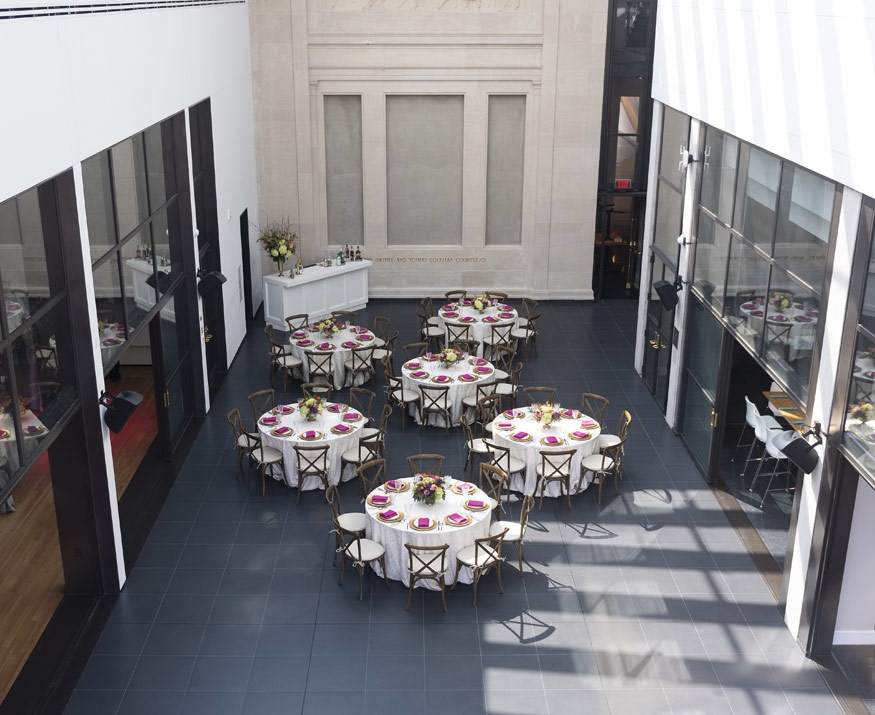 Three spaces together with tables